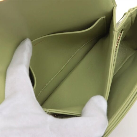 Celine Triomphe Leather Shoulder bag Green - Picture 8 of 13